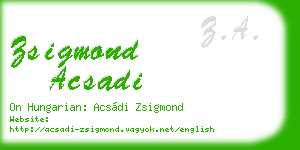 zsigmond acsadi business card